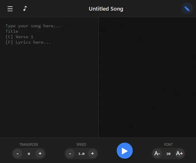 Lyric-writing visual assistant tool for somewhat streamlined formatting of sections, chords, and lyrics