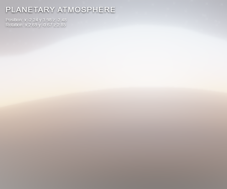 planetary atmosphere shader preview with glowing planet limb and stars