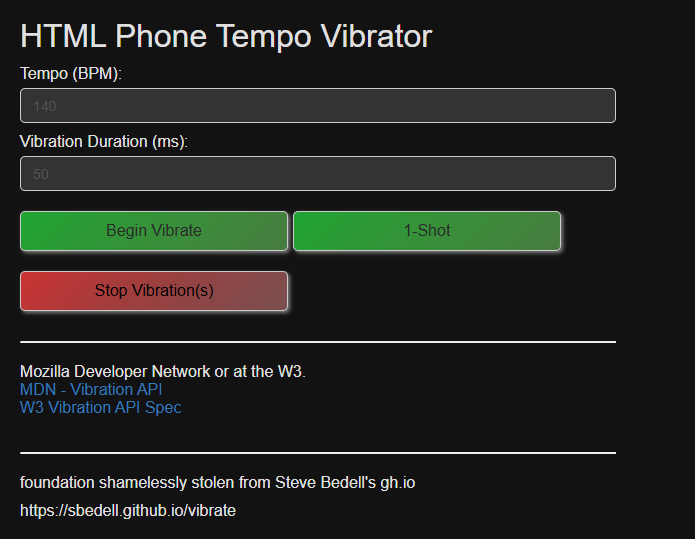 phone tempo vibrator interface with pulse waves