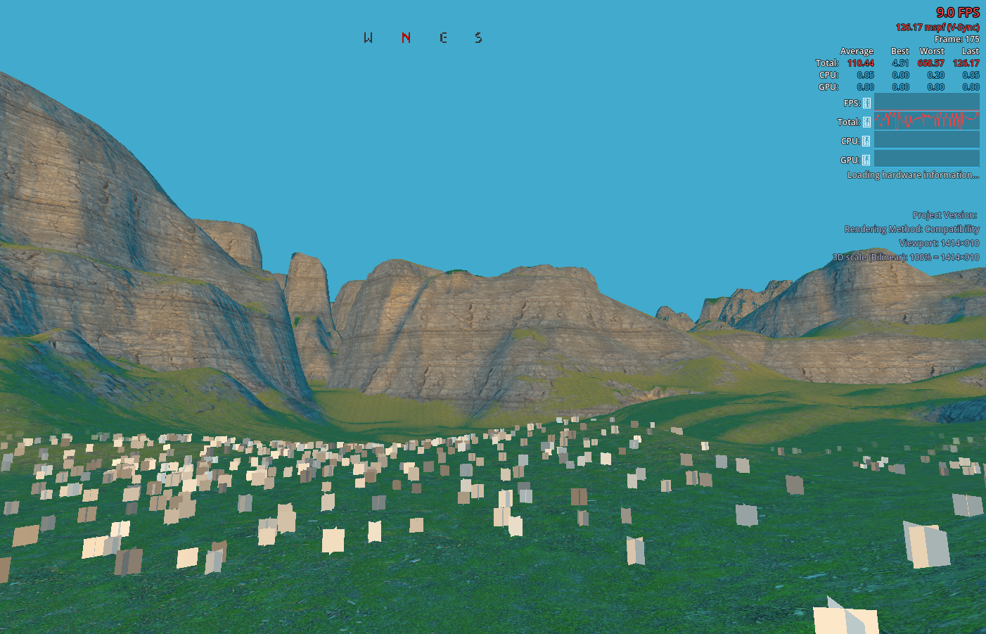 low-poly web terrain game test with isometric green terrain