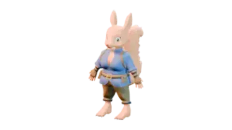 Squirrel Lady character from the interactive 3D model portfolio